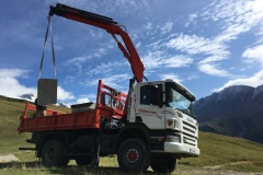 Déchargement de bassin en montagne