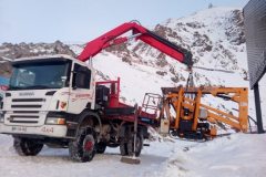 Chargement et transport d'un engin en montagne